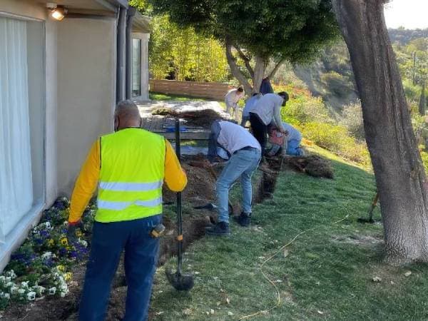 construction workers on lawn